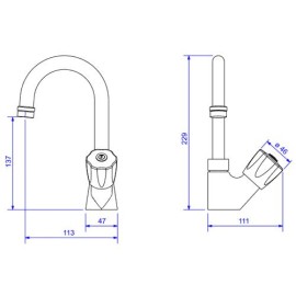 Torneira Lavatorio Mesa Prata Deca 1195.C50