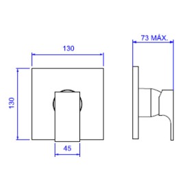 Acabamento Monocomando Quadrado Chuveiro Unic 4993.C90.CHU
