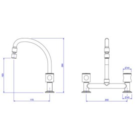 Misturador Pia Mesa Bica Mov&eacute;l Aspen Deca 1256.C35