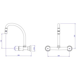 Misturador Pia Parede Bica Movél Aspen Deca 1258.C35