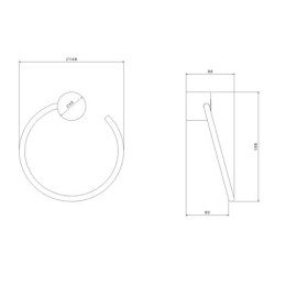 Porta Tolha de rosto Argola Flex Deca 2050.C.FLX
