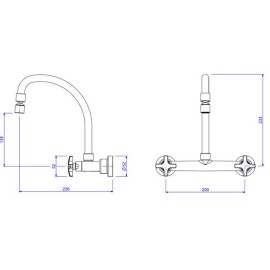 Misturador Pia Parede Bica Movel Max Deca 1258 C34
