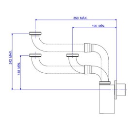 Sifão Articulado Para Pia de cozinha  2″ E 1 1/2″ Deca 1682.C.112