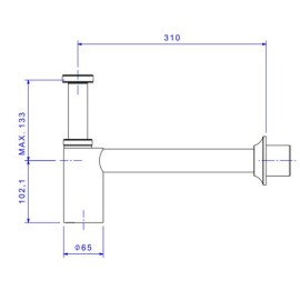 Sifão Para Pia Americana/Tanque 1.1/2 Com Adaptador 2 Deca 1680.C.112