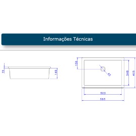 Cuba Deca Sobrepor/Embutir retangular 565X405MM L.1061.17