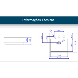 Cuba Deca Apoio Quadrada com mesa L.735.17