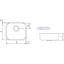 Cuba Embutir Lavinia 56 BL Inox Brilho