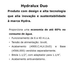 Acabamento p/ base de Valvula Descarga Hydralux Duo 4900.C.HLX.DUO