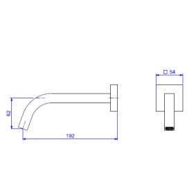 Bica Deca de Banheira Cubo Parede 2171.C86