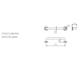 Barra de Apoio Polida 40 cm 2310.I.040.POL Barra de Apoio Polida 40 cm 2310.I.040.POL