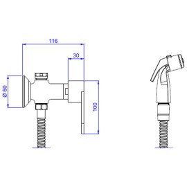 Ducha Higiênica Activa Drop C/Registro E Derivação Deca 1984.C91.ACT.CR