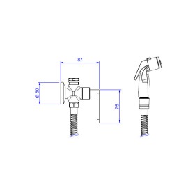 Ducha Higienica Deca Flex Plus Registro/Derivação 1984.C21.ACT.CLM