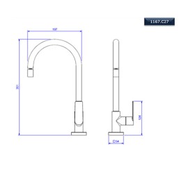 Torneira Cozinha mesa Deca Just 1167.C27