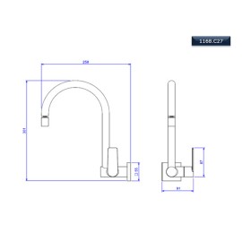 Torneira Cozinha parede Deca Just 1168.C27