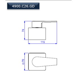 Acabamento gaveta 1 1/4 e 1 1/2 Level Deca 4900.C26.GD