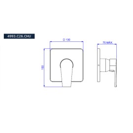 Acabamento Monocomando Chuveiro Level 4993.C26.CHU